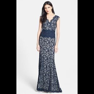 Tadashi Shoji v-neck lace gown